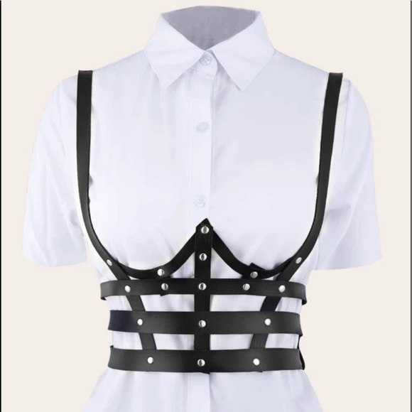 PU Leather Studded Harness w/ Hole Punch Tool - Picture 1 of 6